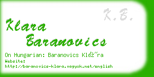 klara baranovics business card